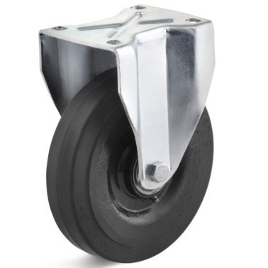 Roata cauciuc elastic, carcasa fixa HEAVY DUTY, portanta WLL=450 kg, D=200 mm