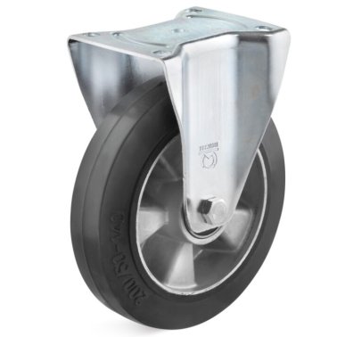 Roata cauciuc elastic, cu carcasa fixa, portanta WLL=200 kg, D=125 mm
