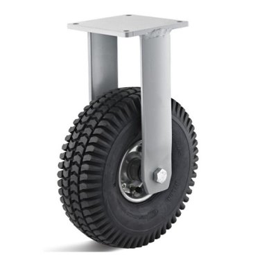 Roata cauciuc superelastic negru, janta otel zincat, carcasa fixa, WLL=260kg, D=250mm