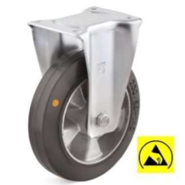 Roata ESD cauciuc elastic, cu carcasa fixa, WLL=180 kg, D=100 mm