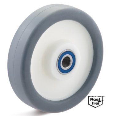 Roata termoplast, rulment INOX WLL=150 kg, D=100 mm