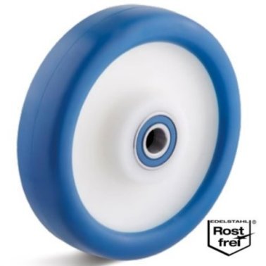 Roata poliuretan rigid, rulment INOX cu bile, WLL=500 kg, D=200 mm