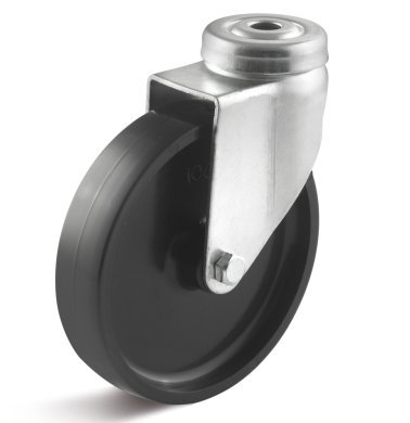 Roata poliamida, seria LIGHT, carcasa pivotanta cu alezaj, WLL=40 kg, D=50 mm