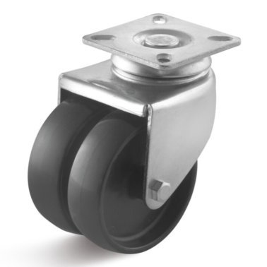 Roata poliamida dubla, carcasa pivotanta, WLL=100 kg, D=75 mm