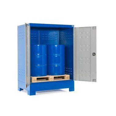 Dulap SteelSafe D2 depozitare butoaie 200 litri cu usi batante