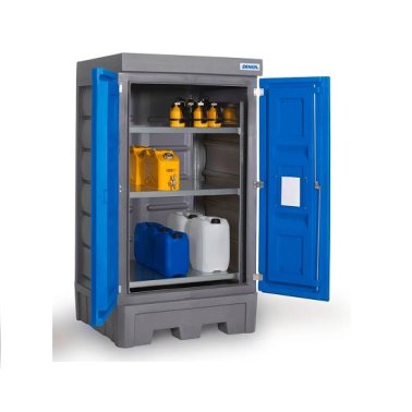 Dulap PolySafe D1 depozitare recipiente mici cu rafturi din otel si usi batante