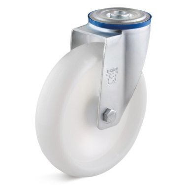 Roata poliamida PALB, rulment cu role, carcasa pivotanta cu alezaj, WLL=200 kg, D=125 mm