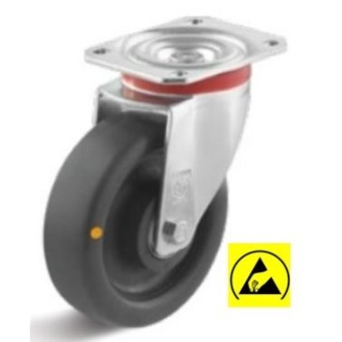 Roata ESD poliamida, carcasa pivotanta, WLL=500 kg, D=150 mm