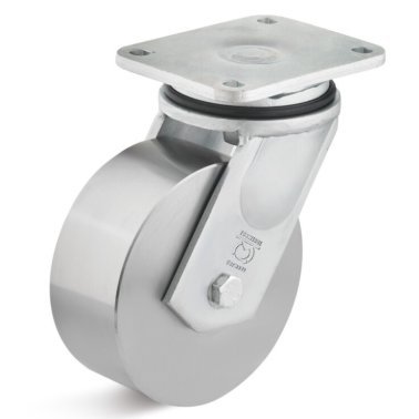 Roata din otel, rulment cu bila, carcasa pivotanta, WLL=1300 kg, D=200 mm