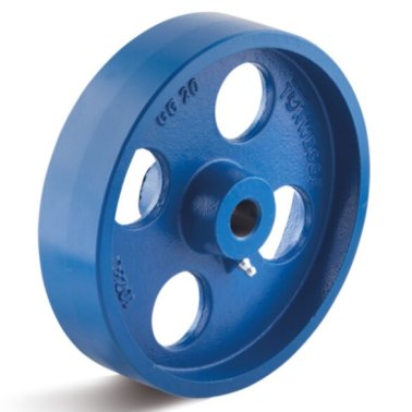 Roata din fonta, rulment de alunecare, WLL=1000 kg, D=200 mm