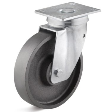 Roata fonta rulment cu bila, carcasa pivotanta, WLL=400 kg, D=125 mm