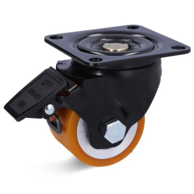 Roata poliuretan, janta otel, carcasa pivotanta cu frana, WLL=450 kg, D=75 mm