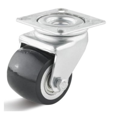 Roata showbiz din poliuretan, carcasa pivotanta, WLL=100 kg, D=33 mm