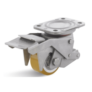 Roata poliuretan rigid carcasa pivotanta cu frana si ridicare