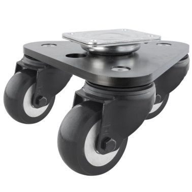 Roata tripla pivotanta din poliuretan rigid, WL=400 kg, D=50 mm
