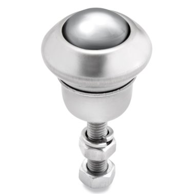 Rola de transfer cu tija filetata lunga, carcasa INOX, bila INOX, WLL=25 kg