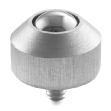 Rola de transfer MINI carcasa din aluminiu cu cap conic, bila INOX, WLL=5 kg
