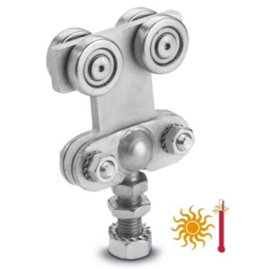 Carucior transport tija filetata articulata cu bila, HT din otel zincat H60