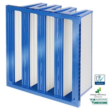 Filtru casetat NanoPleat MV 85 HSN clasa de filtrare F7