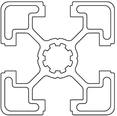 Profil aluminiu standard industrial 45x45 Seria 2,  Sistem 45 LIGHT Canal 10