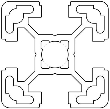 Profil aluminiu standard industrial 40x40 Seria 2, Sistem 40 LIGHT canal 10