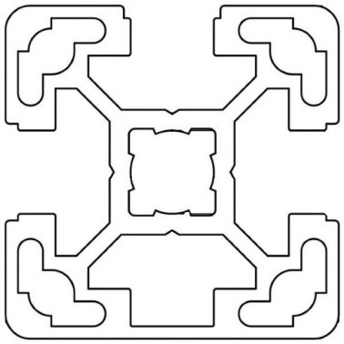Profil aluminiu standard industrial 40x40, Seria 2, Sistem 40 LIGHT Canal 10, 1 latura inchisa