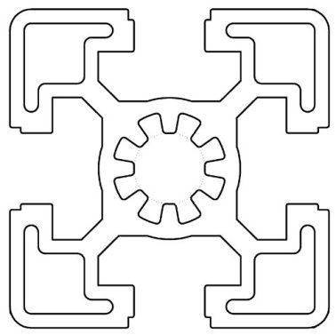 Profil aluminiu standard industrial 45x45 Seria 2, Sistem 45 Canal 10