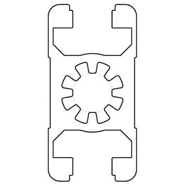 Profil aluminiu standard industrial 22.5x45 Seria 2, Sistem 45 Canal 10