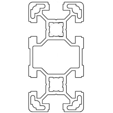 Profil aluminiu standard industrial 40x80 Seria 2, Sistem 40 LIGHT Canal 10