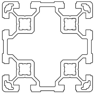 Profil aluminiu standard industrial 80x80 Seria 2, Sistem 40 LIGHT Canal 10