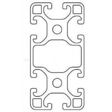 Profil aluminiu compatibil ITEM 40x80 Sistem 40 LIGHT Canal 8, Lungime 6000mm