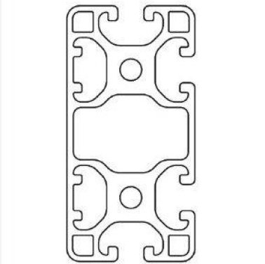 Profil aluminiu compatibil ITEM 40x80 Sistem 40 LIGHT Canal 8, 1 Latura lunga inchisa