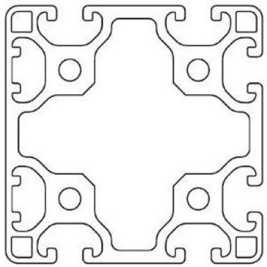 Profil aluminiu compatibil ITEM 80x80 Sistem 40 LIGHT canal 8, 1 latura inchisa