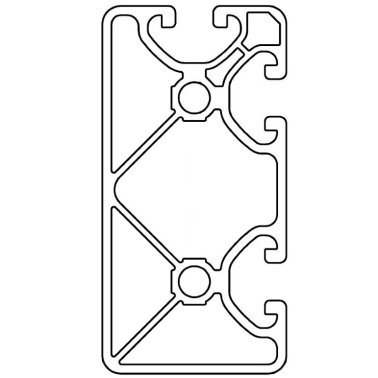 Profil aluminiu compatibil ITEM 40x80 Sistem 40 ECO Canal 8, 1 latura inchisa