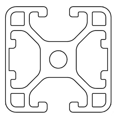 Profil aluminiu compatibil ITEM 30x30 Sistem 30 LIGHT Canal 6, inchis pe 2 laturi paralele