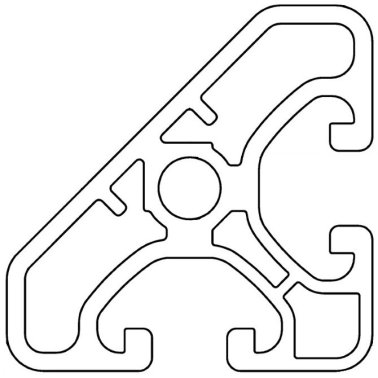 Profil aluminiu compatibil ITEM 40x40x45° Sistem 40 ECO canal 8, Profil tesit 45°