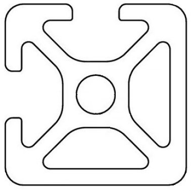 Profil aluminiu compatibil ITEM 20x20 Sistem 20 canal 5, 2 laturi alaturate inchise