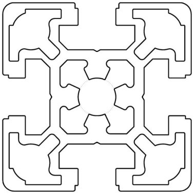 Profil aluminiu standard industrial 50x50 Serie 2, Sistem 50 LIGHT Canal 10