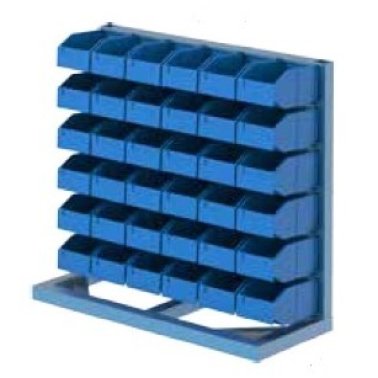 Stand fix depozitare cu 36 cutii plastic pe 6 rafturi 1000x400x1000mm