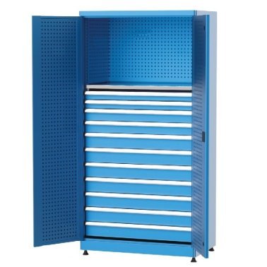 Dulap metalic cu panou scule, 11 sertare si 1 raft, 1010x615x2000