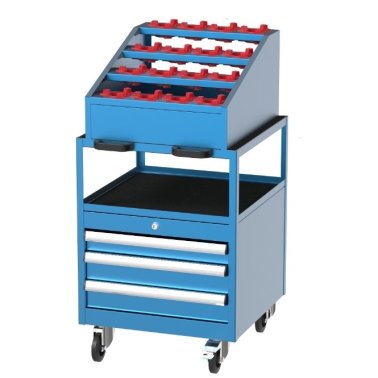 Dulap metalic mobil cu 3 sertare, raft si stand scule CNC 560x570mm