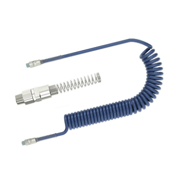 Furtun spiralat MODY cu racorduri rotative DVS, albastru, 16 mm