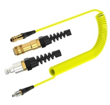 Furtun spiralat MODY cu racord rapid rotativ si niplu DN 5, galben, 6 mm