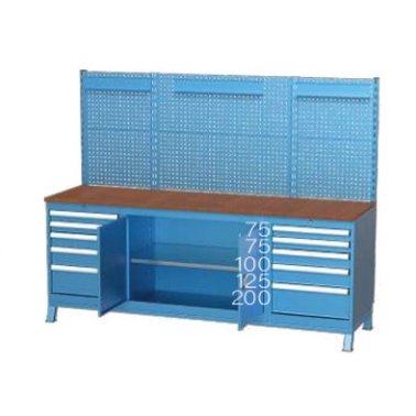 Banc de lucru port scule cu 10 sertare si 1 dulap 2200x600x850mm