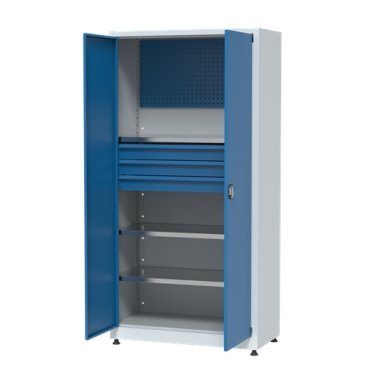 Dulap metalic cu panou scule, 3 sertare si 3 rafturi, 1000x500x2000