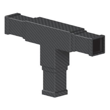 Racord fibra de carbon T teava patrata 40x40 mm