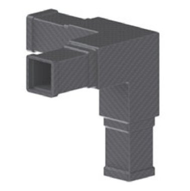 Racord fibra carbon 3 cai teava patrata 25x25 mm