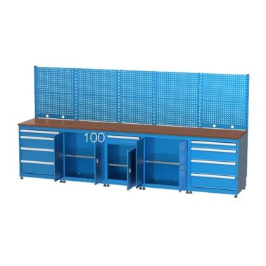 Banc de lucru port scule cu 9 sertare si 3 dulapuri 3400x750x850mm