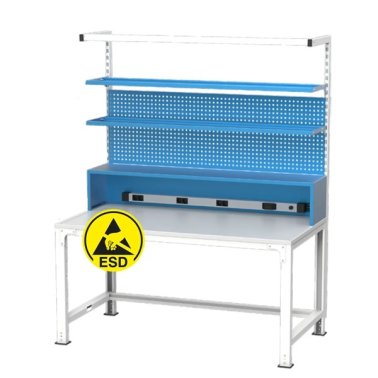 Banc de lucru electronic placat ESD cu 2 rafturi