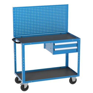 Banc de lucru mobil cu 1 raft, 2 sertare si panou perforat 1120x570x900 mm
